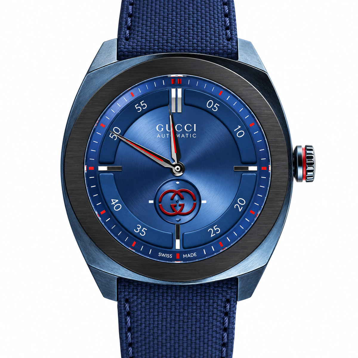 Gucci Interlocking G Blue Dial 41mm Automatic PVD Steel Watch YA142331