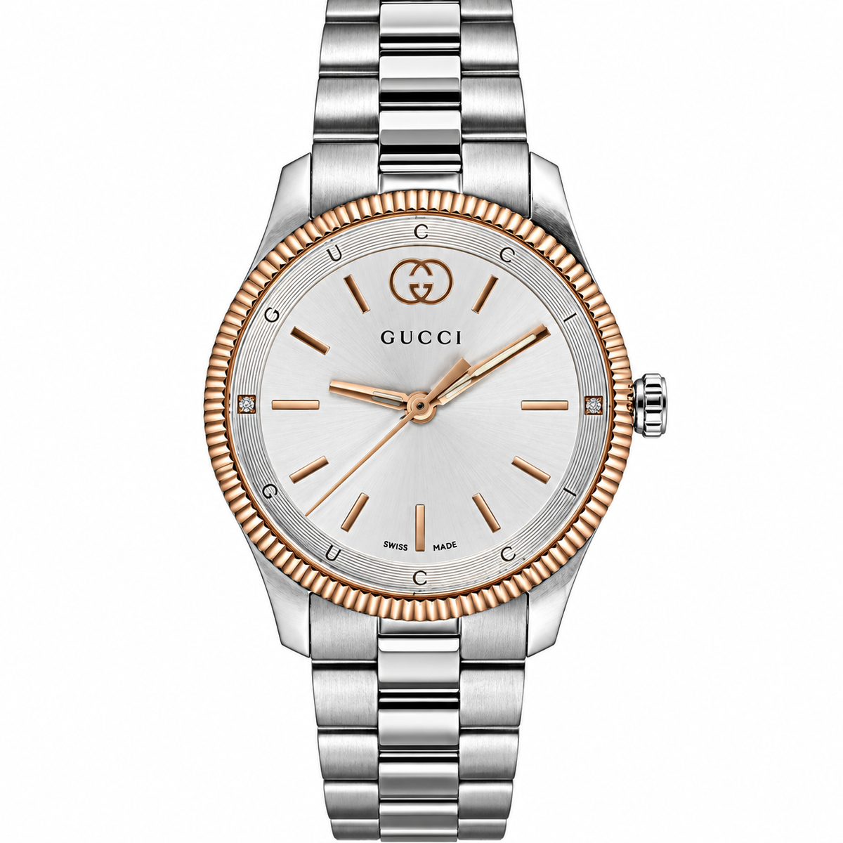 Gucci G-Timeless 29mm Two Tone Diamond Ladies Watch YA1265063