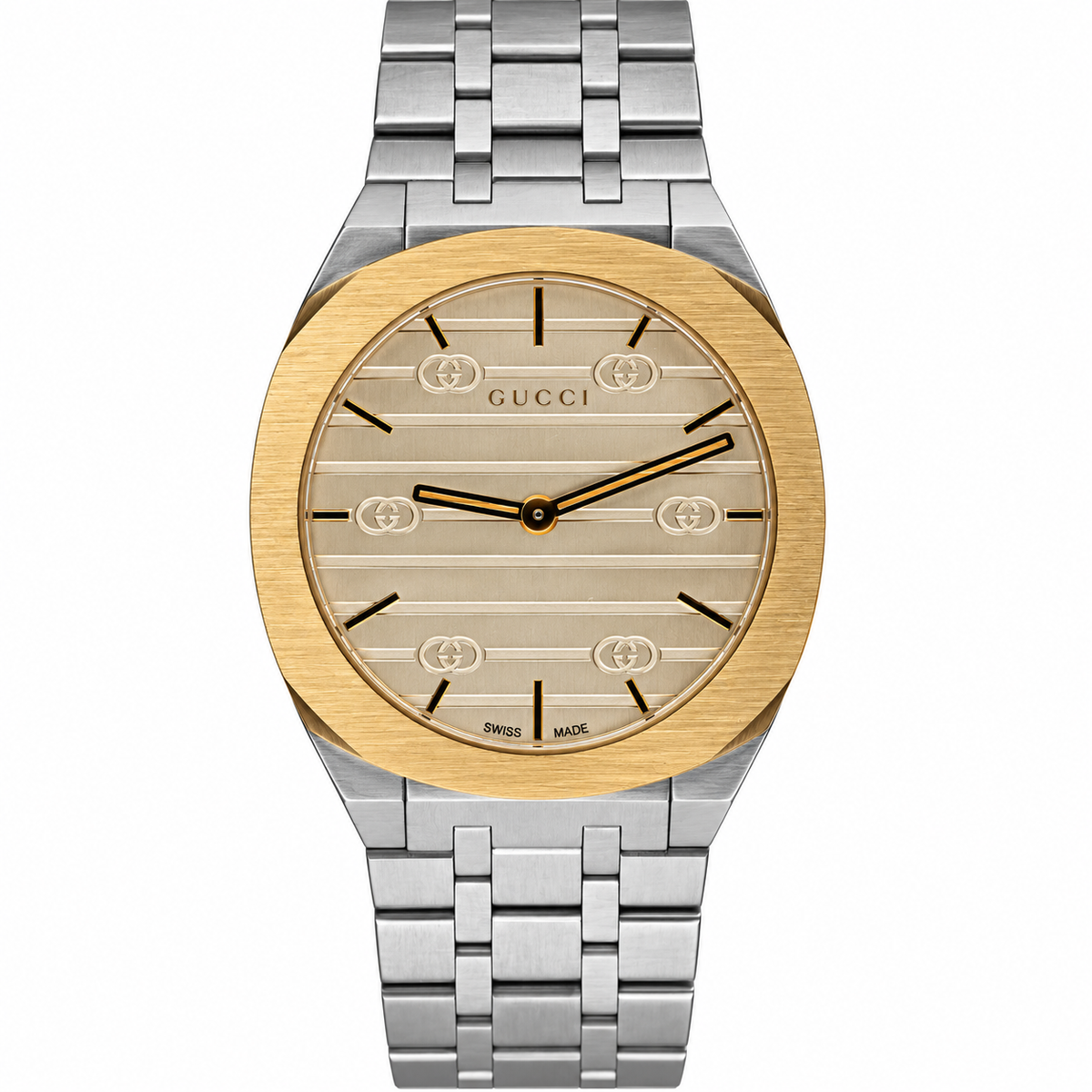 Gucci 25H 34mm Two Tone Stainless Steel Watch YA163403
