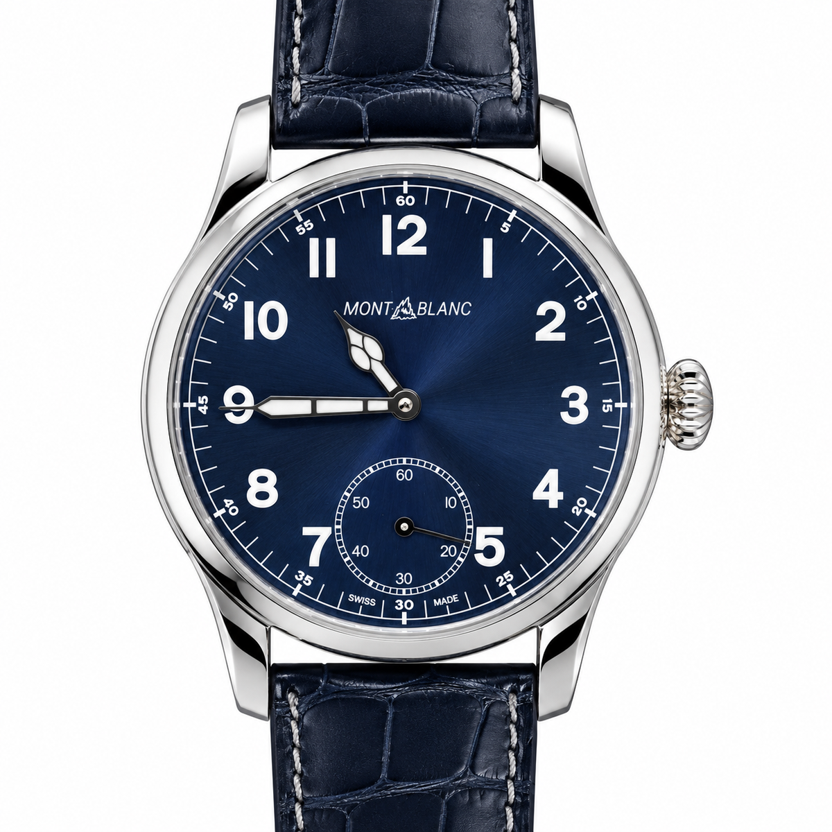 Montblanc Heritage 1858 Manual Wind Blue Dial Watch 113702