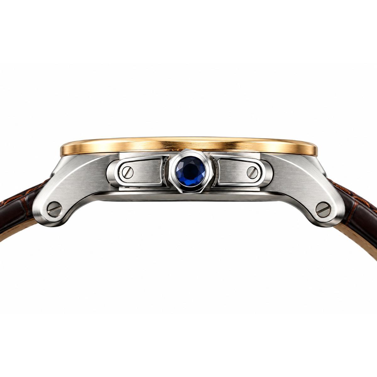 Cartier Calibre Two Tone Rose Gold Steel Automatic Watch W7100039