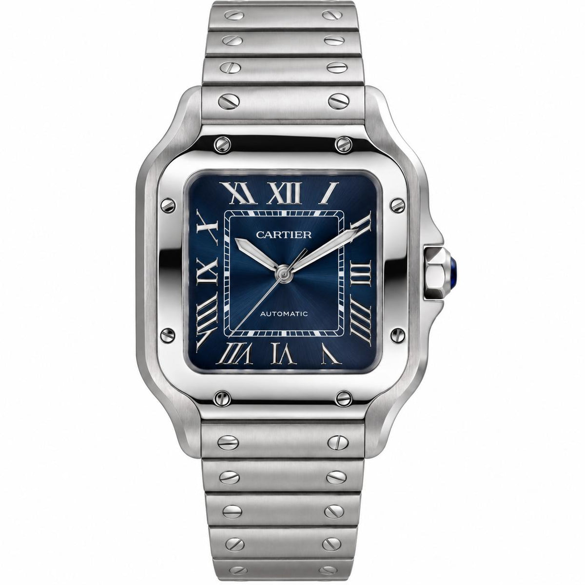 Santos de Cartier Medium Model Blue Dial Steel Automatic Watch WSSA0063