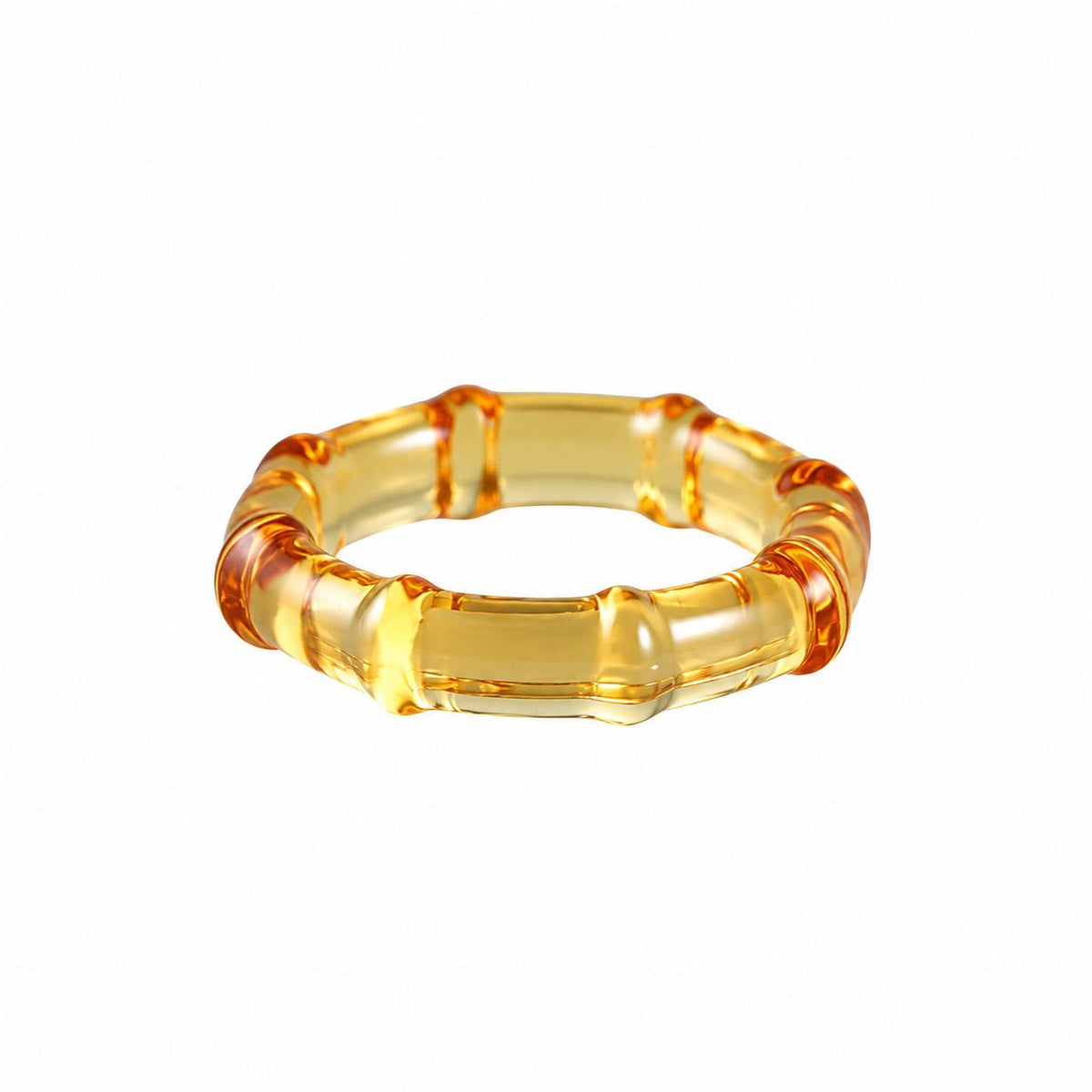 Lalique Soulmates Amber Crystal Band Ring 10317100