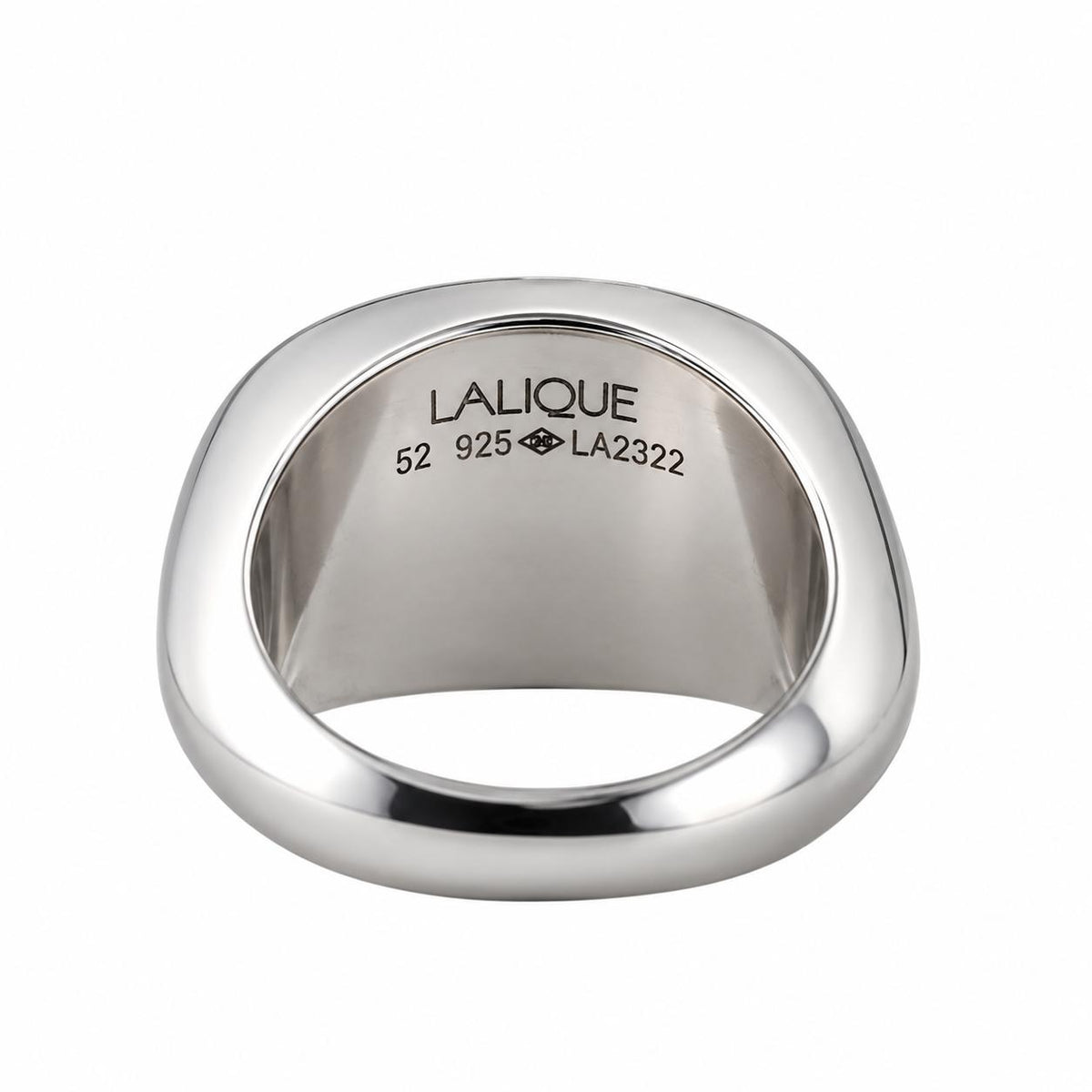 Lalique Petillante Cabochon Diamond Black Crystal Sterling Silver Ring 10285400