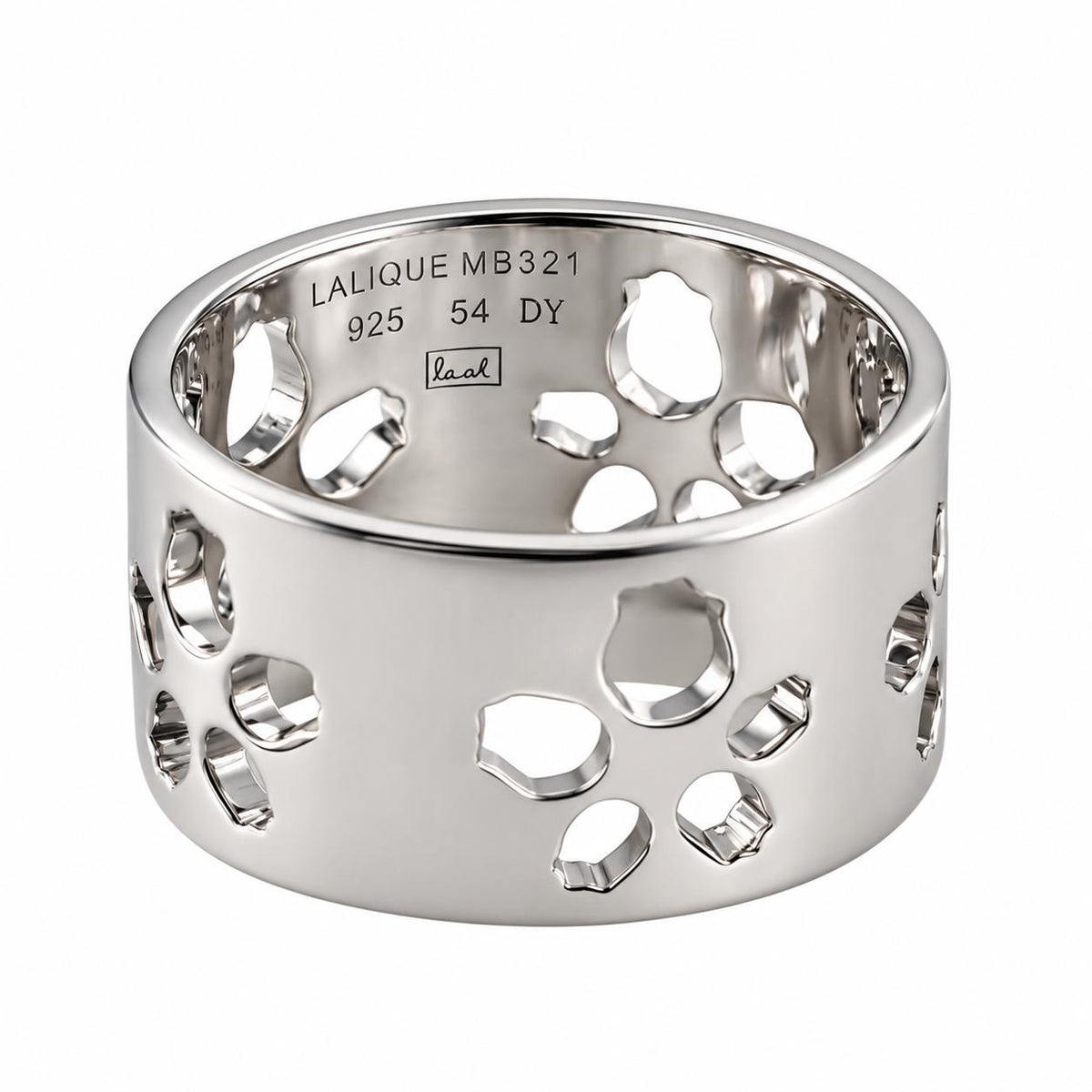Lalique Muguet Lily of the Valley Sterling Silver Band Ring 10265500