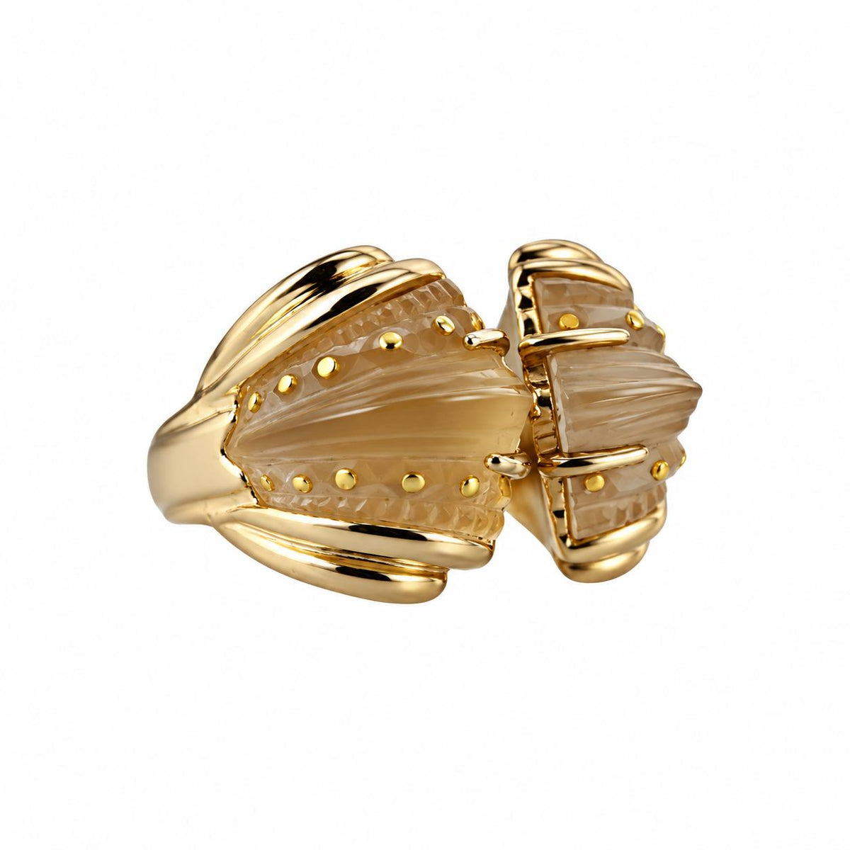 Lalique Icone Clear Crystal Vermeil Silver Icon Ring 10593000