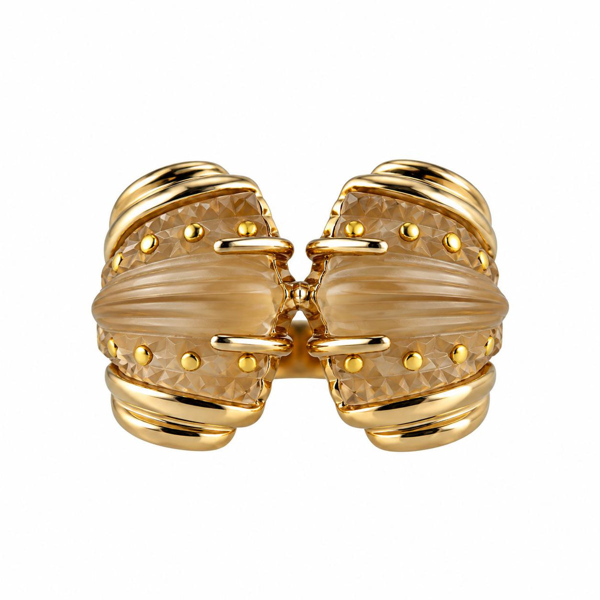Lalique Icone Clear Crystal Vermeil Silver Icon Ring 10593000