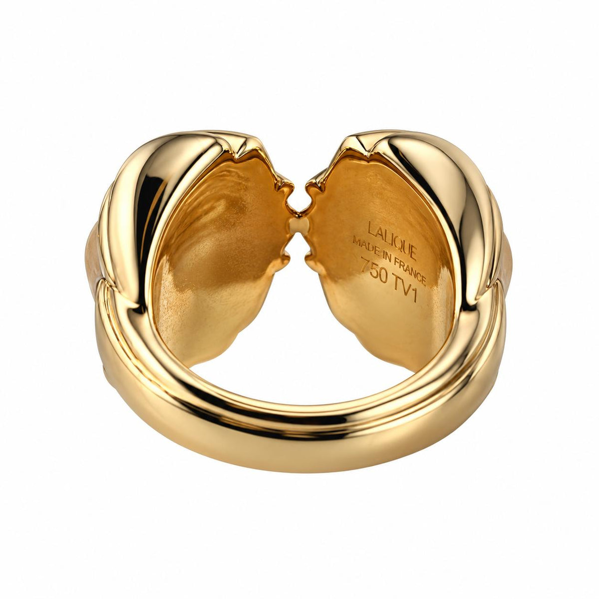Lalique Icone Clear Crystal Vermeil Silver Icon Ring 10593000