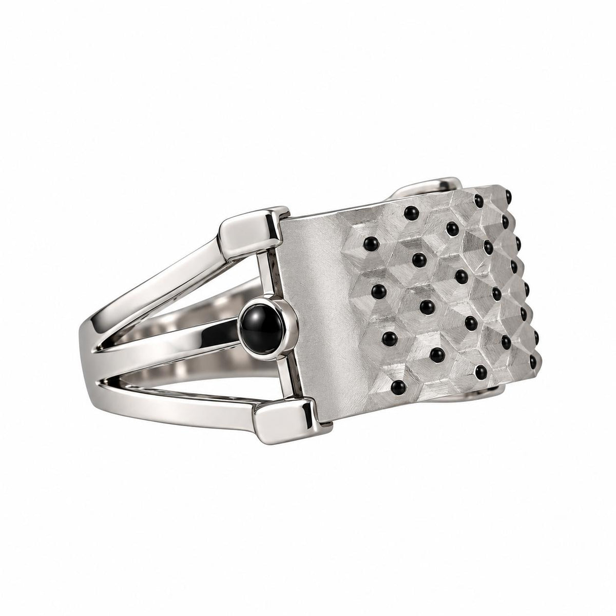 Lalique Cactus Clear Crystal Sterling Silver Ring 10451000