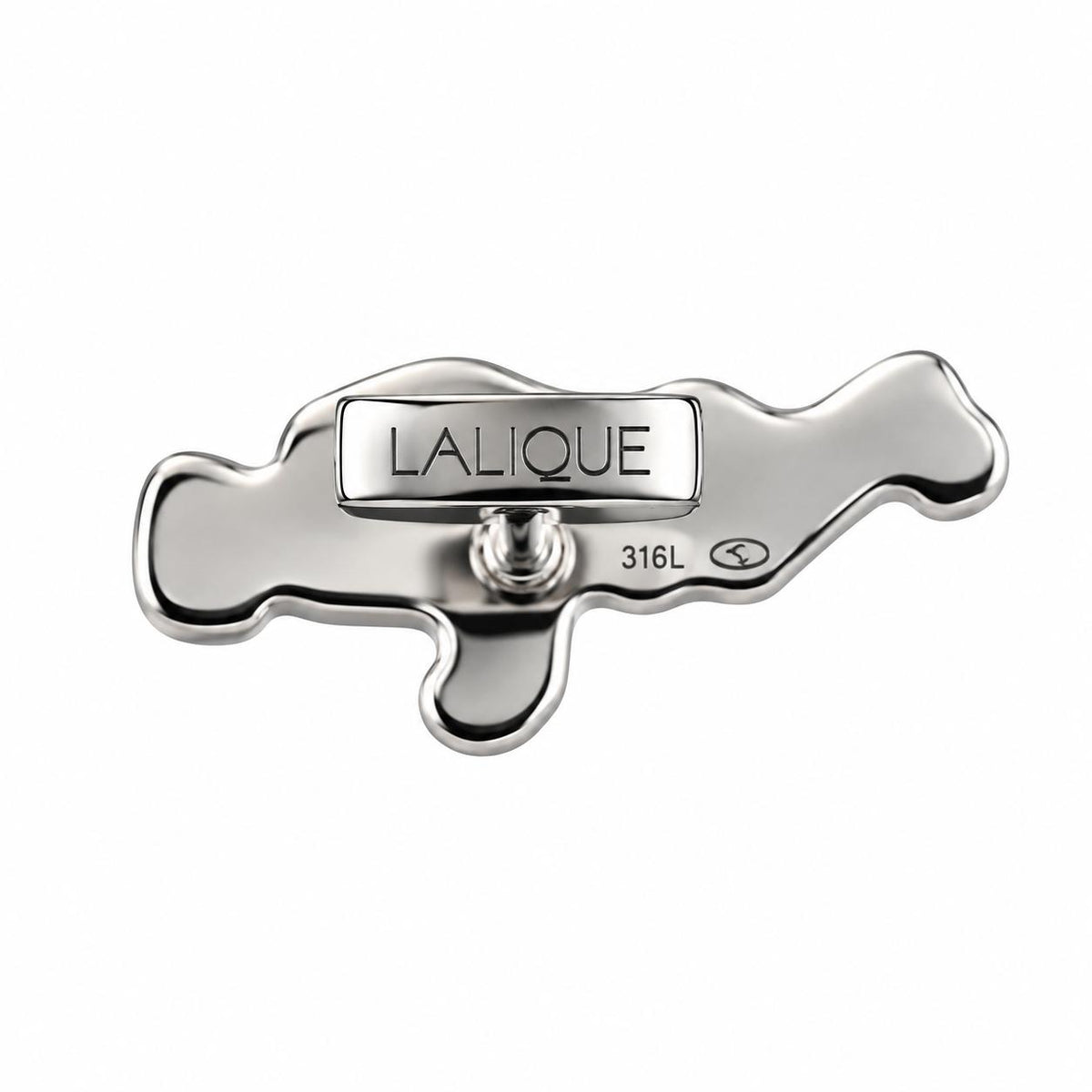 Lalique Dancing Elephant Bugatti Clear Crystal Silver Cufflinks 10343700