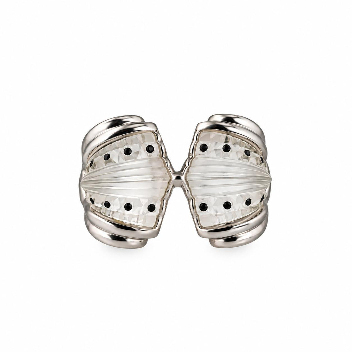Lalique Icone Clear Crystal Sterling Silver Icon Ring 10458600