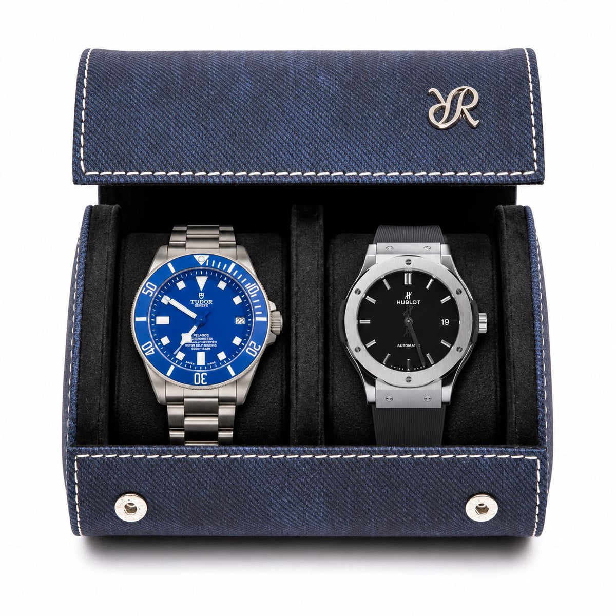 Rapport London Soho Navy Blue Duo Watch Roll