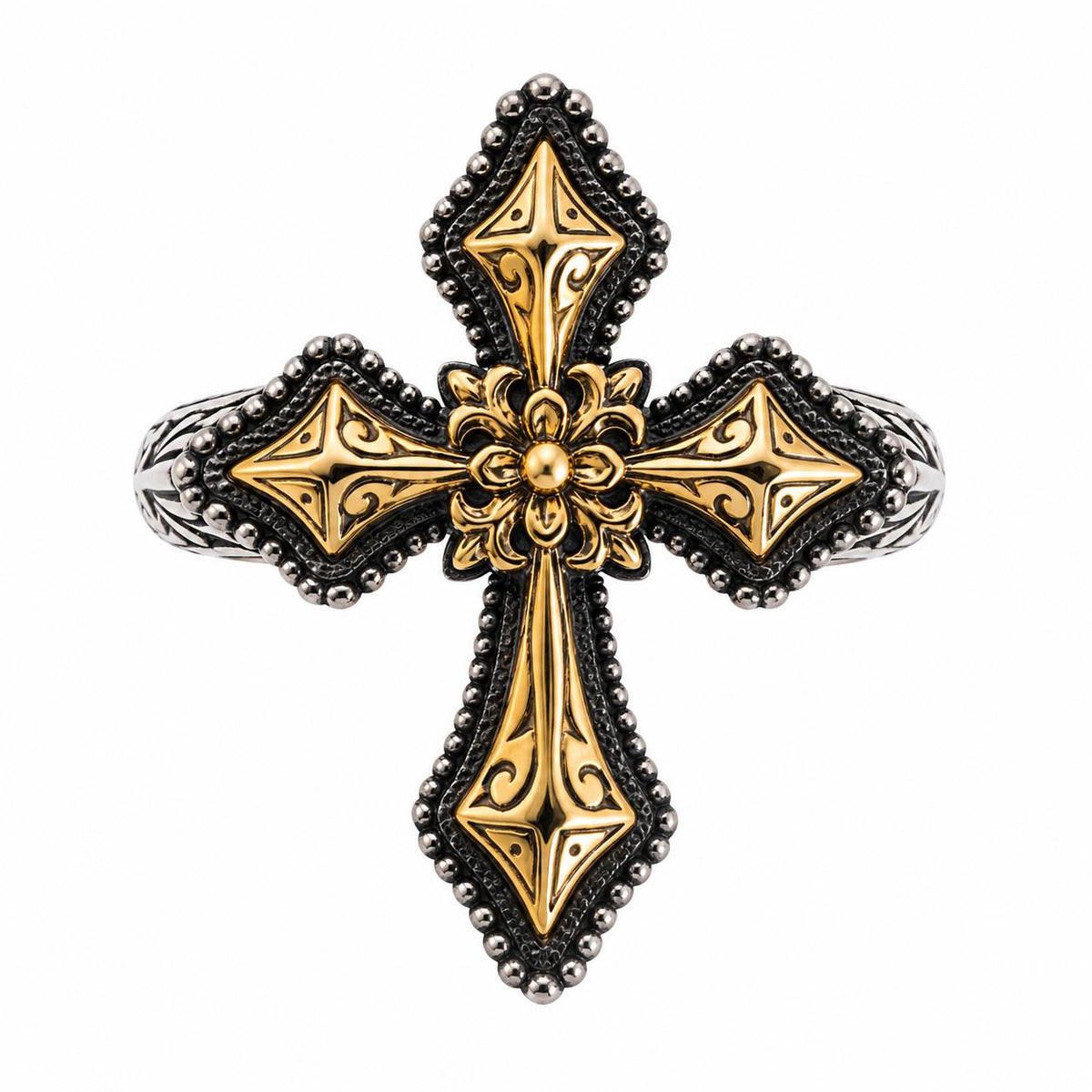 Konstantino Kleos Gold Silver Cross Ring