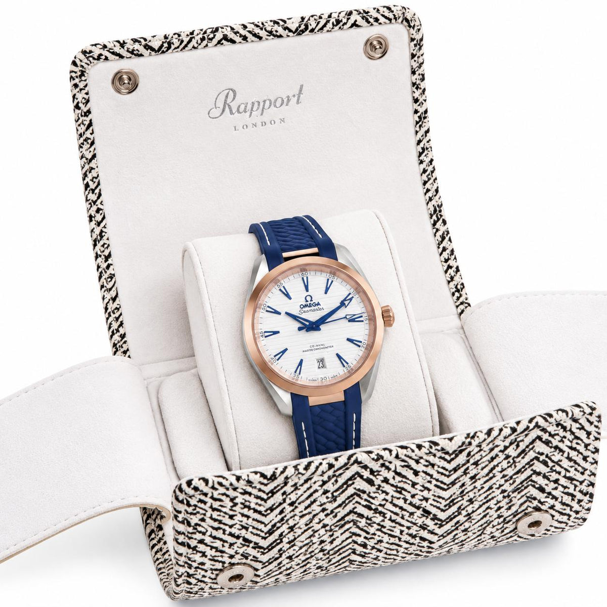 Rapport London Marlow Leather Single-Watch Roll In White
