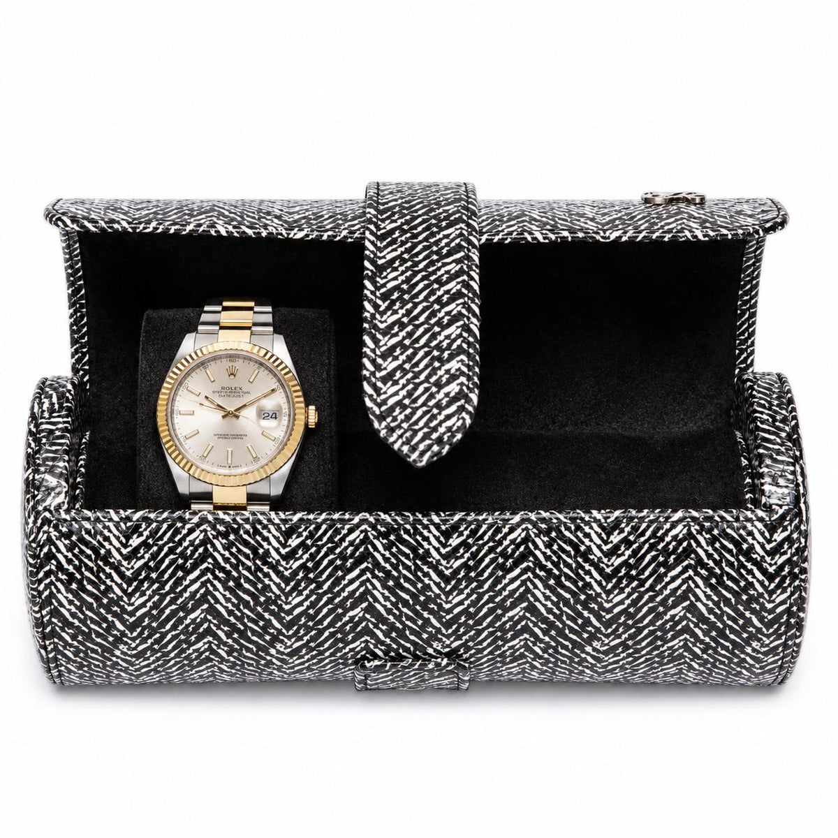 Rapport London Marlow Leather Three-Watch Roll In Black