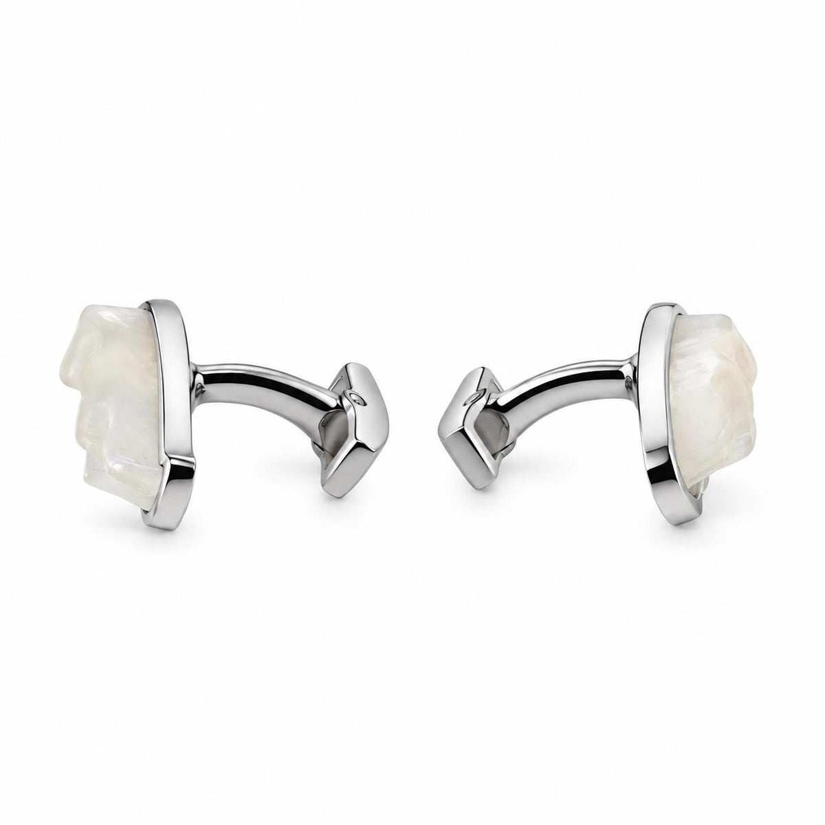 Lalique Jaguar Clear Crystal Sterling Silver Cufflinks 10343900