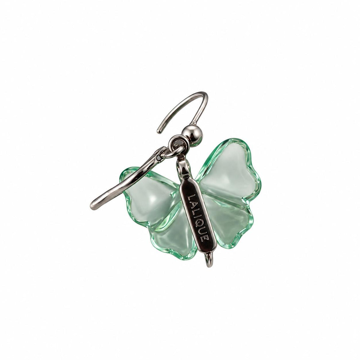 Lalique Papillon Lagoon Crystal Silver Butterfly Earrings 7682300