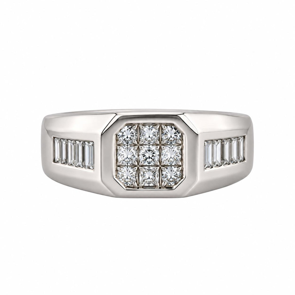 Platinum Diamond Signet Ring