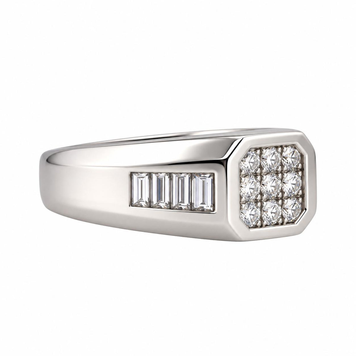 Platinum Diamond Signet Ring