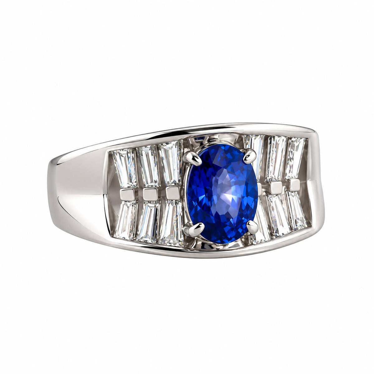 Platinum 1.45ct Sapphire Diamond Ring
