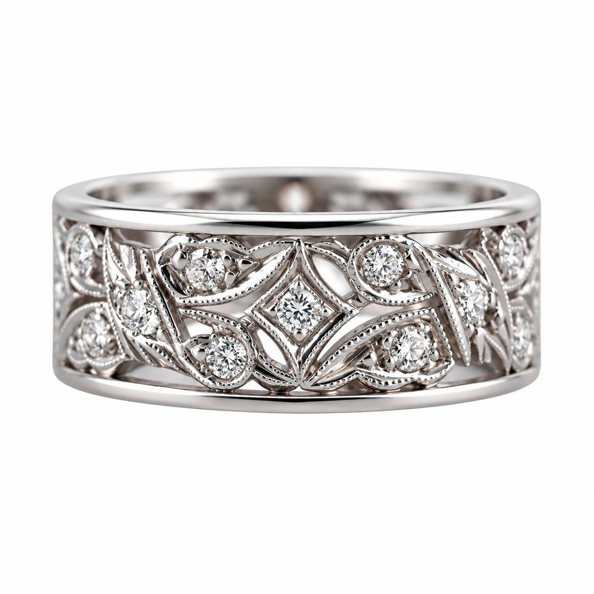 Mid Century Platinum Diamond Eternity Band Ring