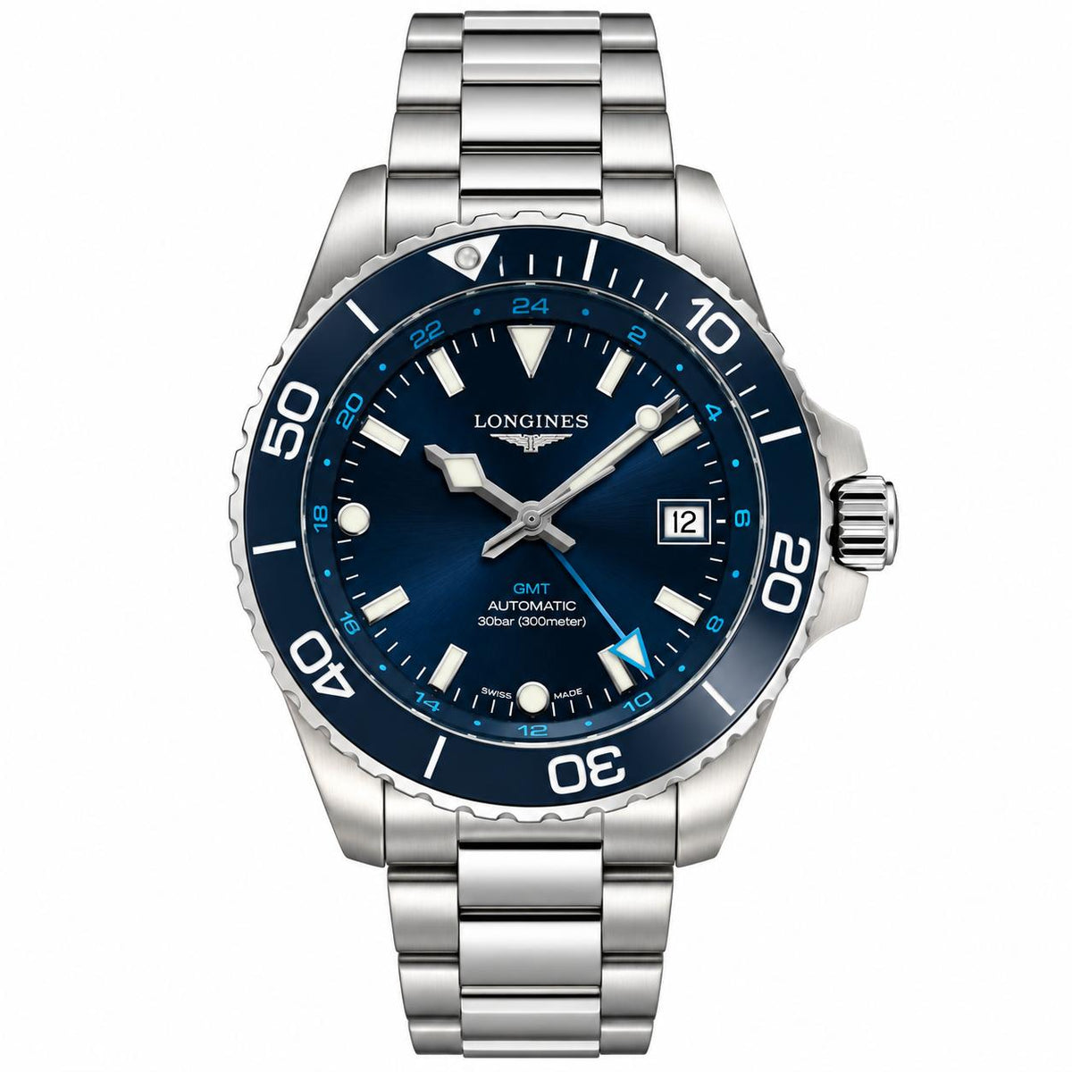 Longines Hydroconquest GMT Blue Steel Automatic Watch L38904966