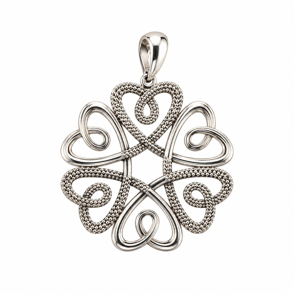 Lagos Sterling Silver Rare Wonders Floral Heart Large Pendant