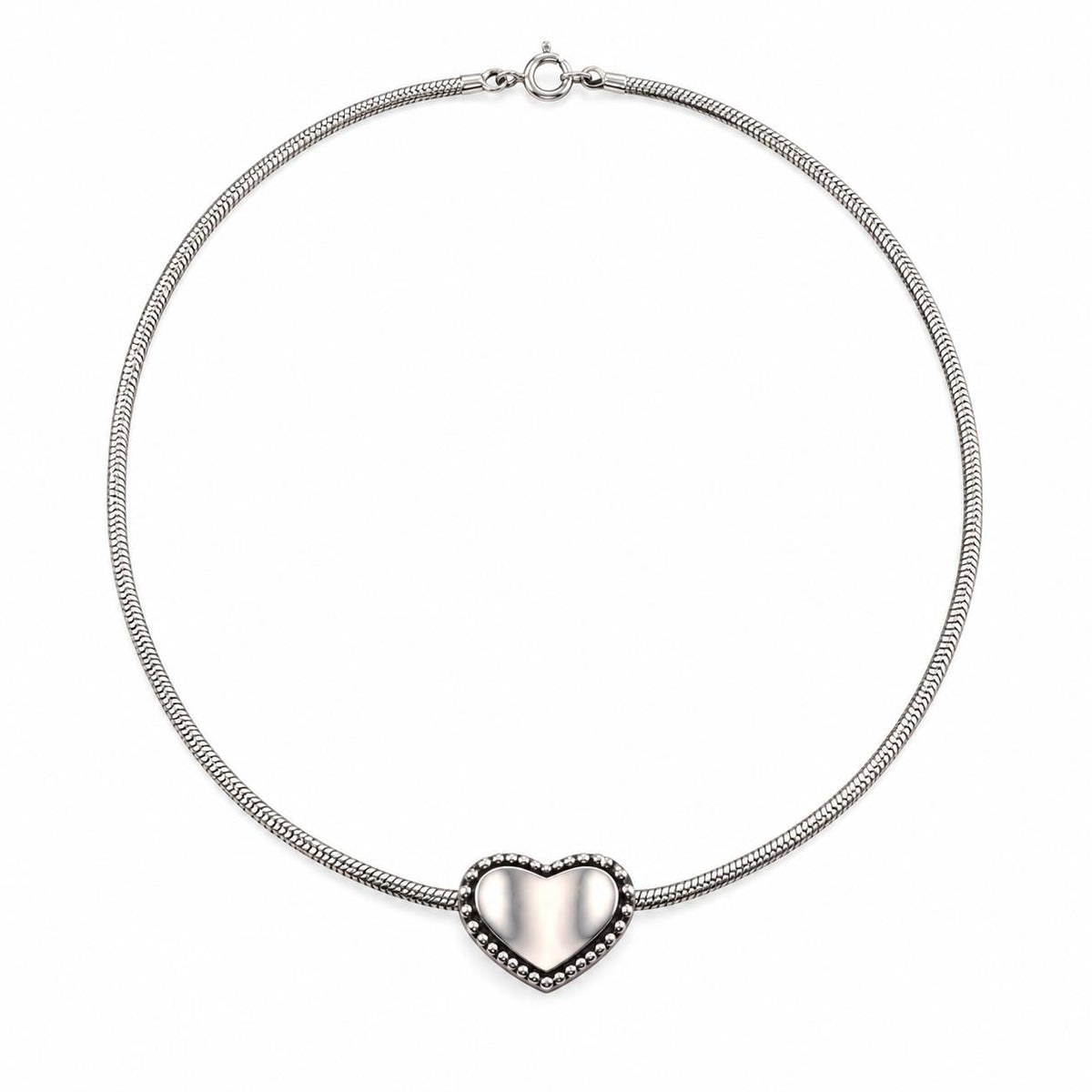 Lagos Caviar Sterling Silver Heart Slide Pendant Necklace