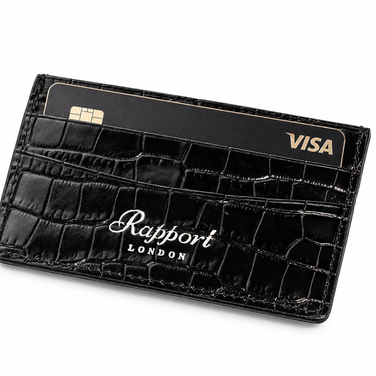 Rapport London Director's Range Leather Credit Card Holder in Black