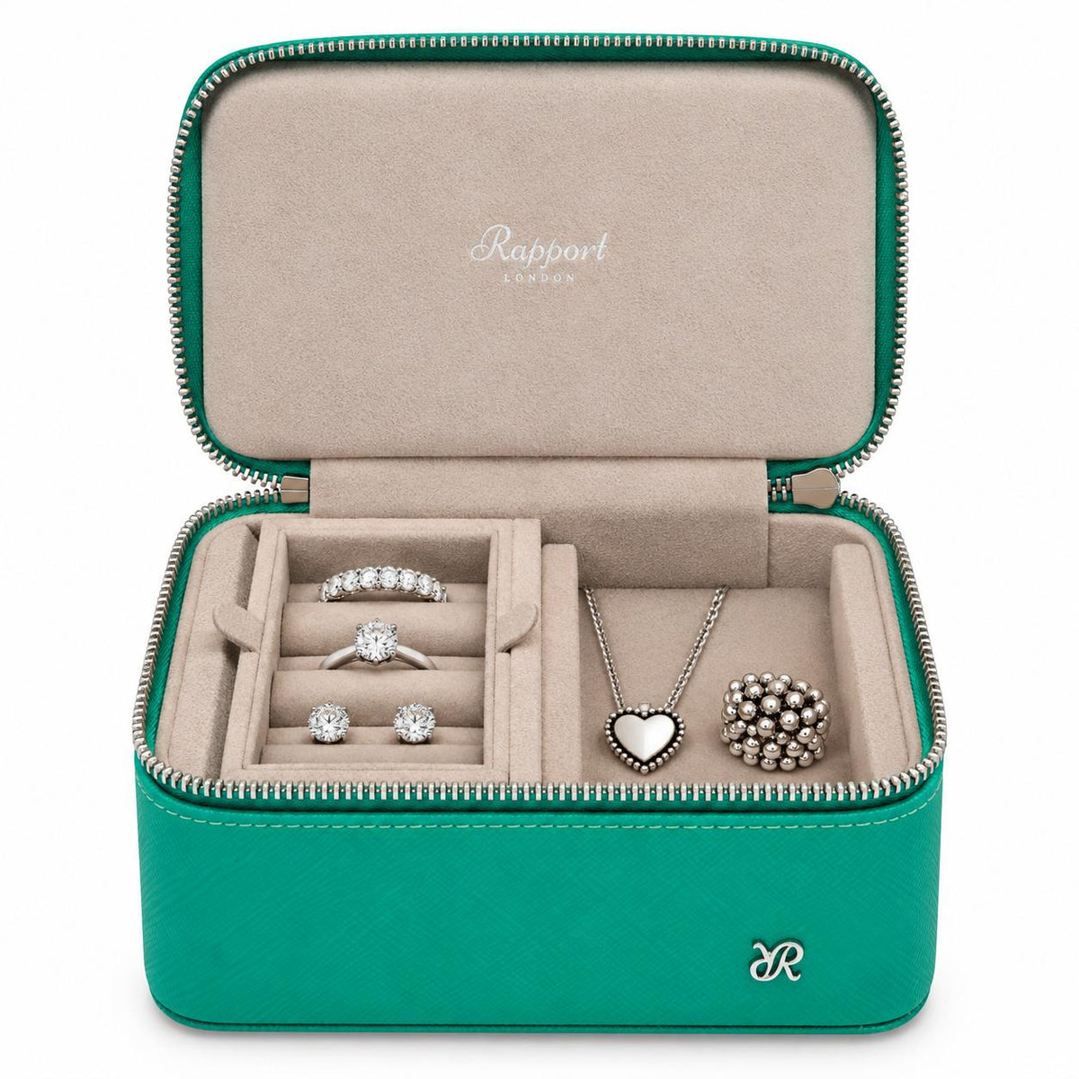 Rapport London Via Leather Watch & Accessory Zip Case in Green