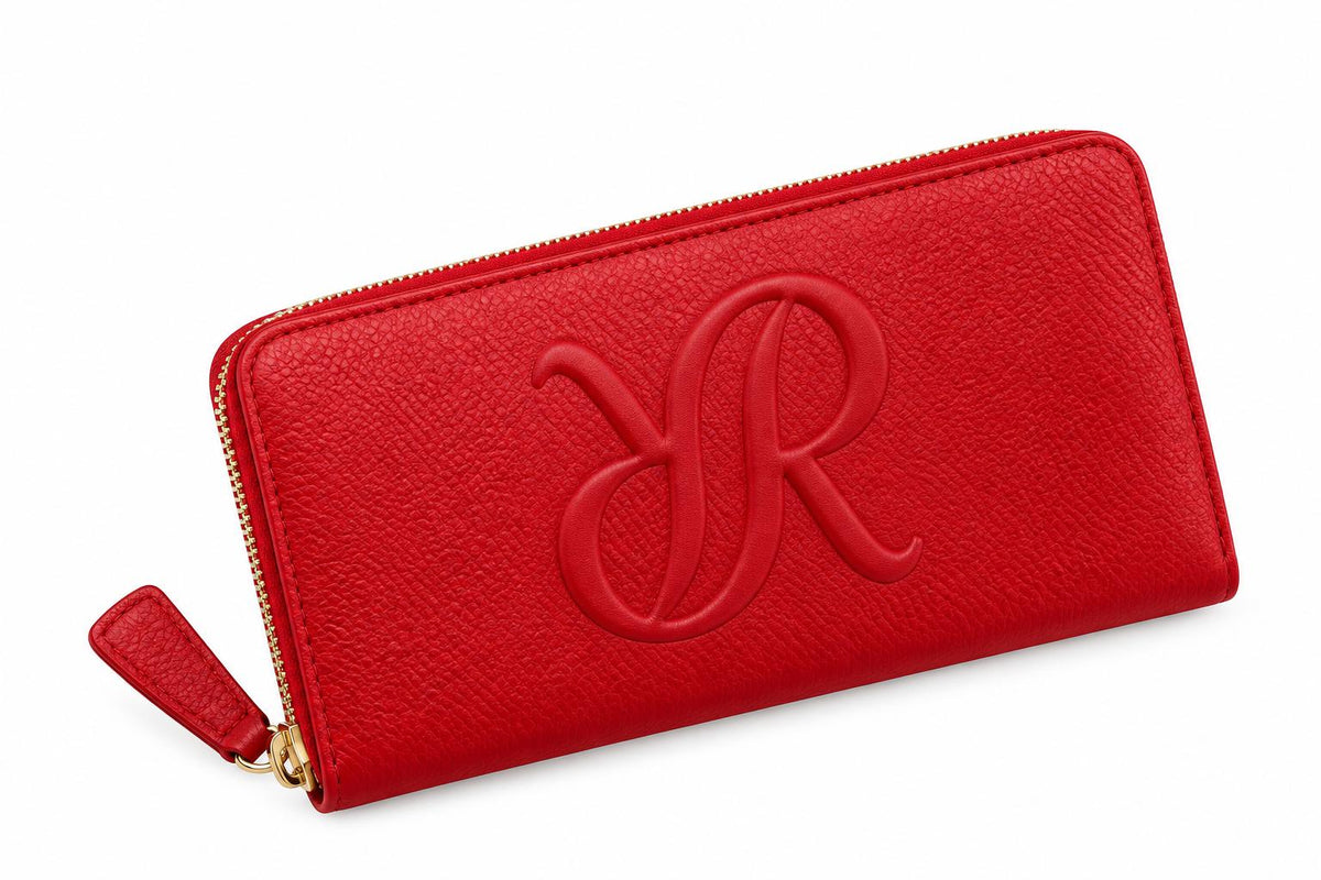 Rapport London Sussex Women's Leather Zip Wallet in Red