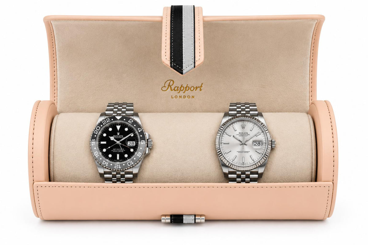 Rapport London X La Californienne Vegan Leather Three-Watch Roll in Black/Silver