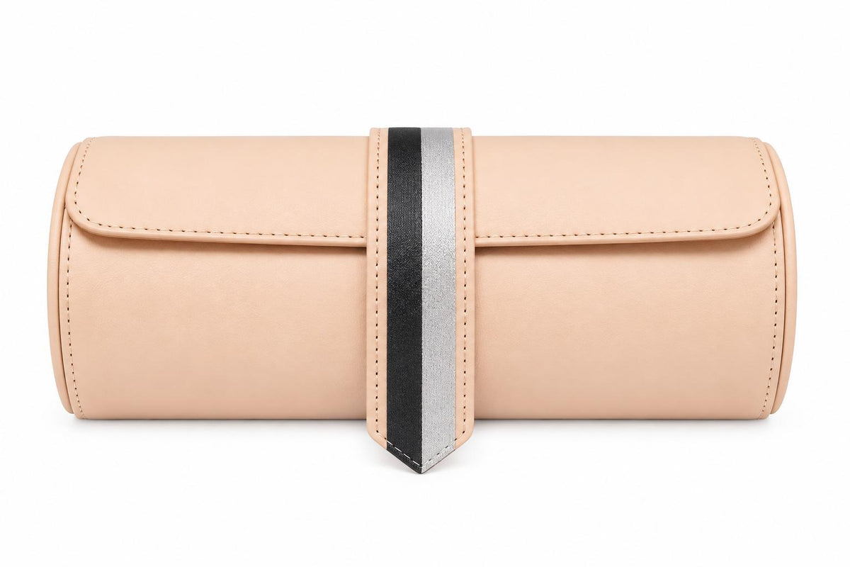 Rapport London X La Californienne Vegan Leather Three-Watch Roll in Black/Silver