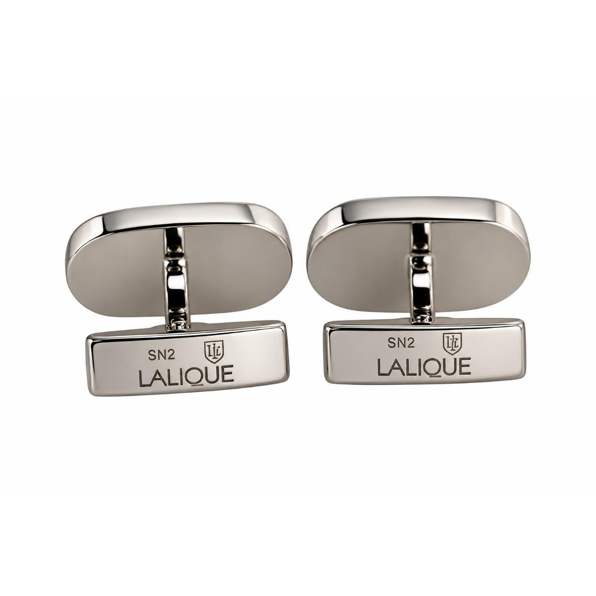 Lalique L'Homme Alpha Man Black Crystal Palladium Cufflinks 10683500