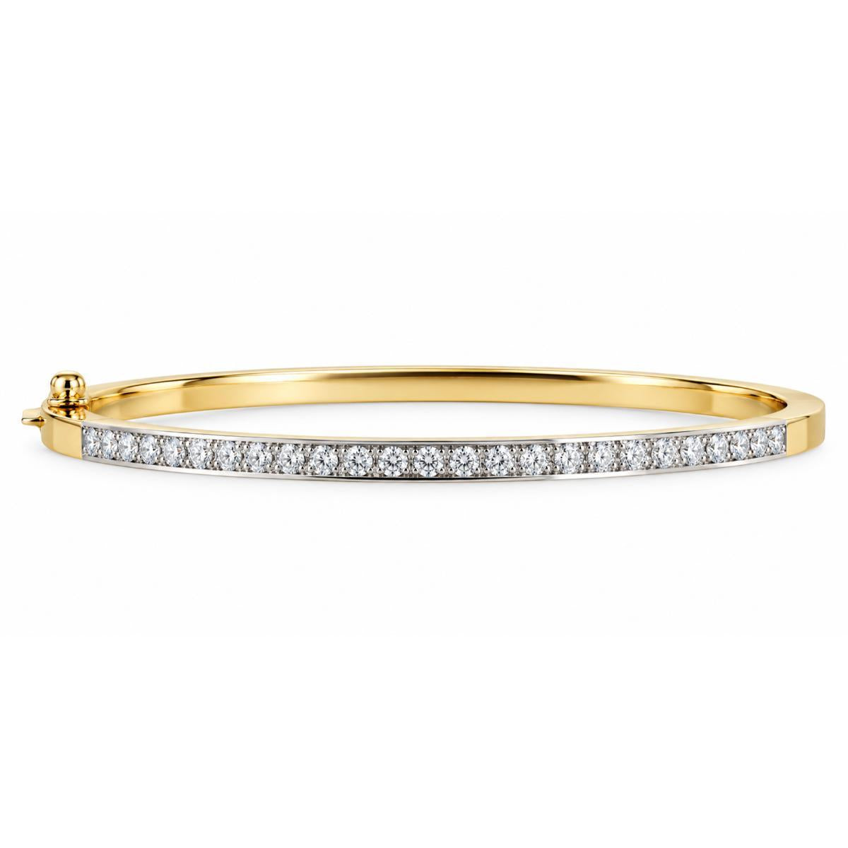 18k Gold Diamond Bangle Bracelet