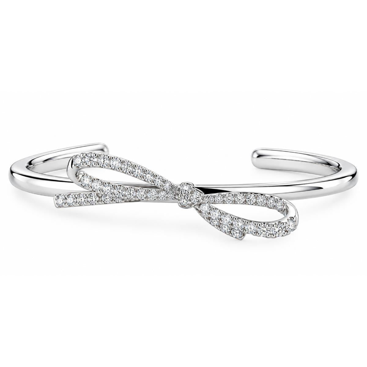 Memoire by Hearts on Fire 18k White Gold Bow Cuff Bracelet