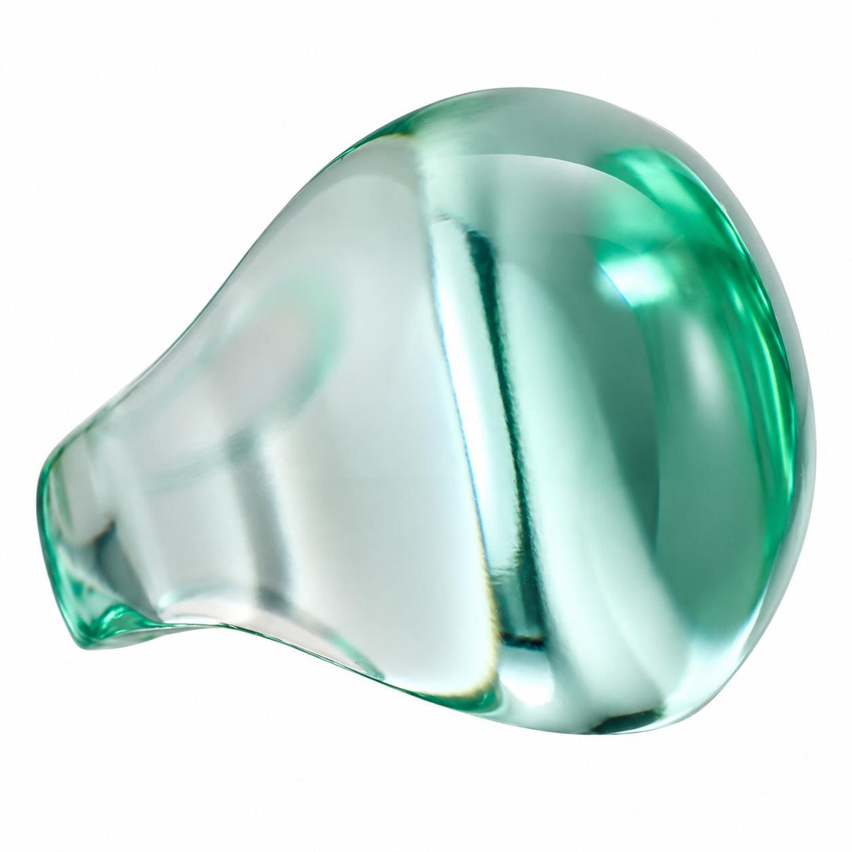 Lalique Cabochon Lagoon Crystal Ring 6511300