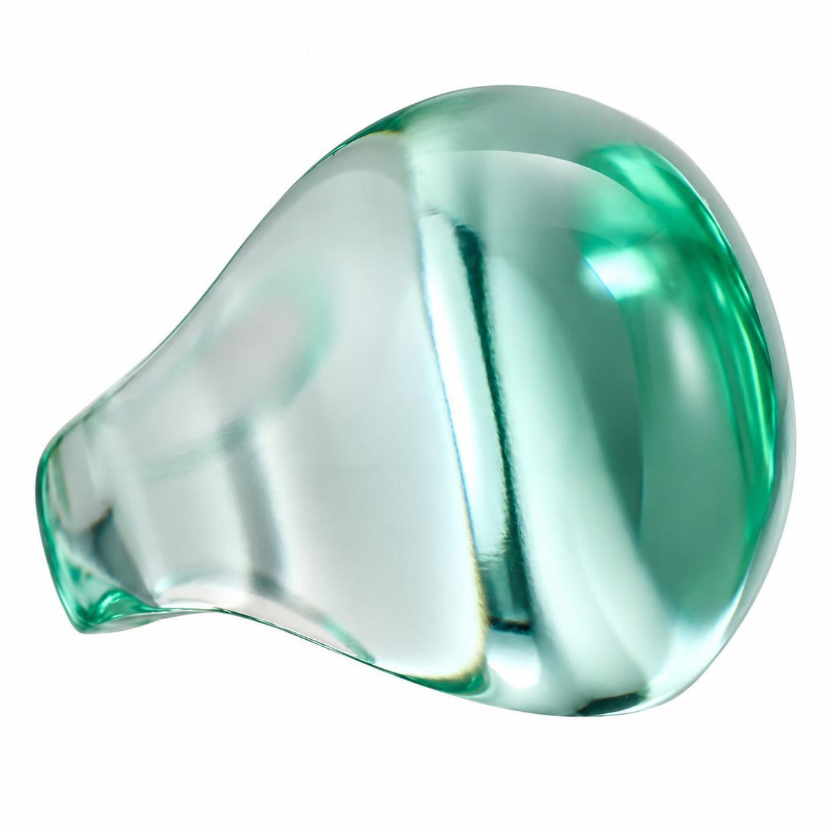 Lalique Cabochon Lagoon Crystal Ring 6511300