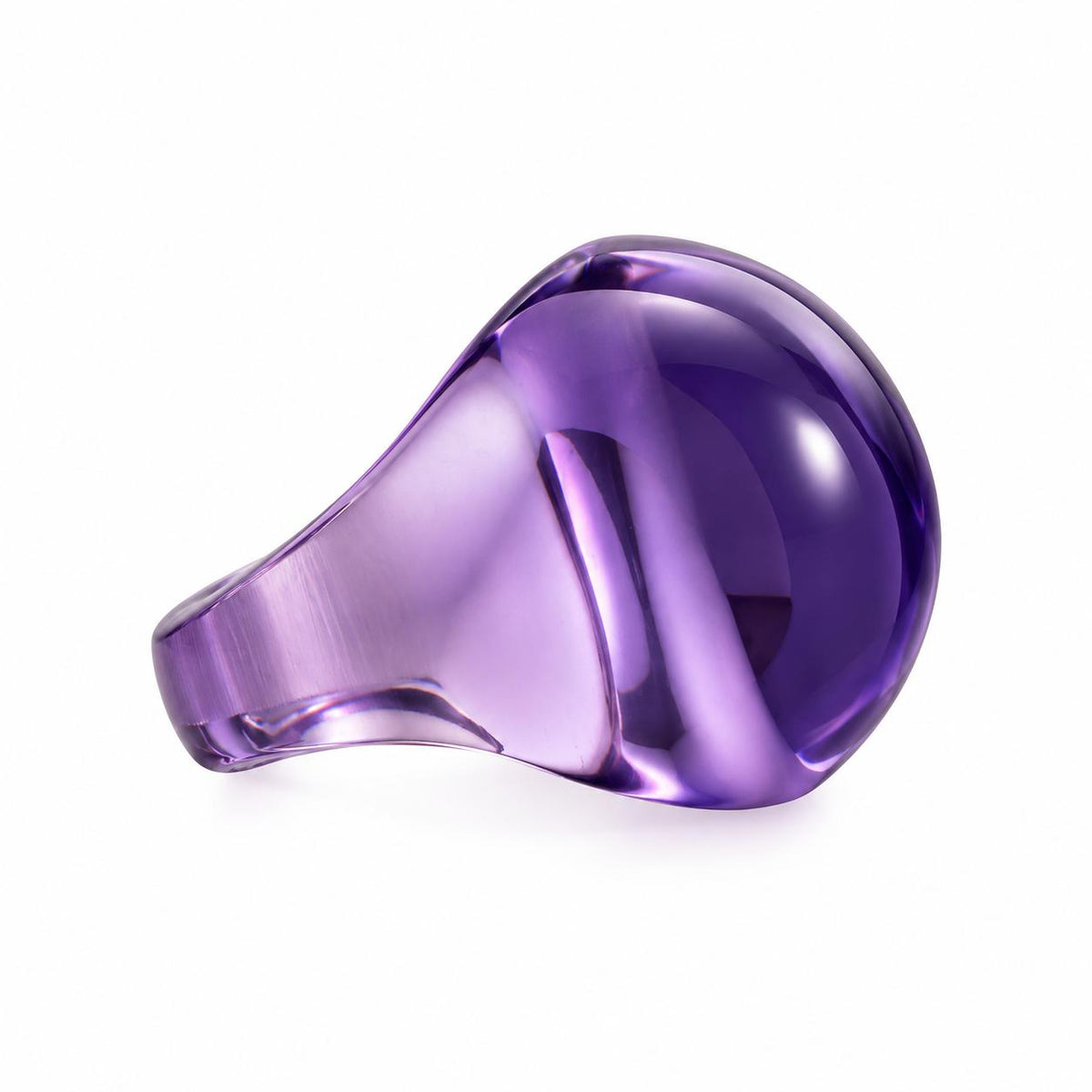 Lalique Gourmande Cabochon Purple Crystal Ring 6551200