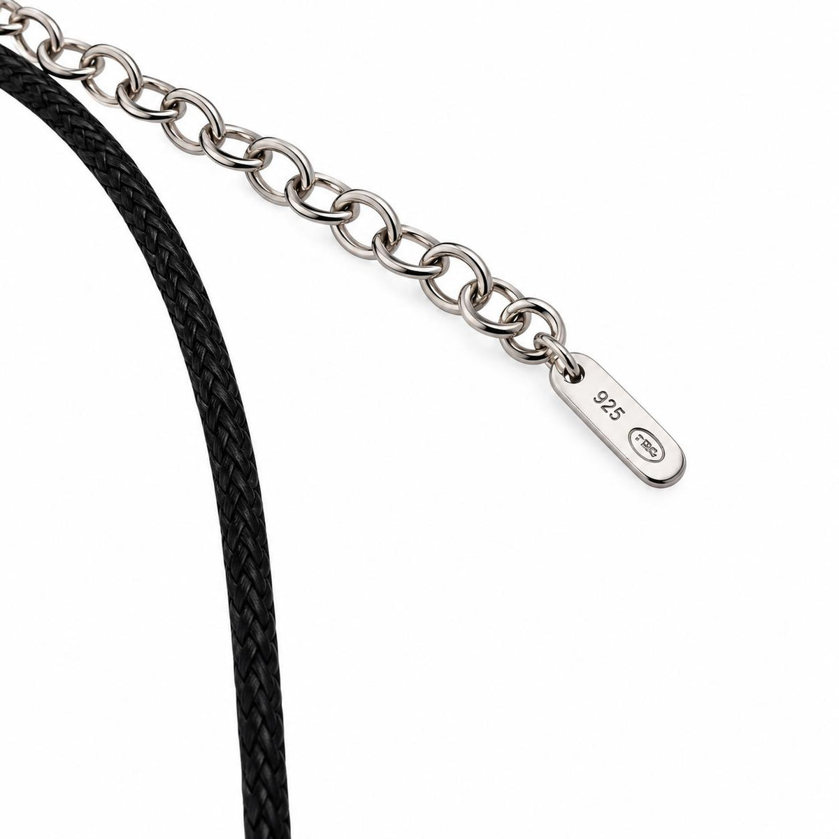 Lalique Vibrante Carved Crystal Sterling Silver Pendant Cord Necklace 10530200