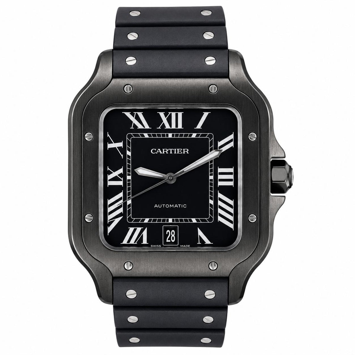 Santos de Cartier Automatic Large Model Black PVD Steel Watch WSA0039
