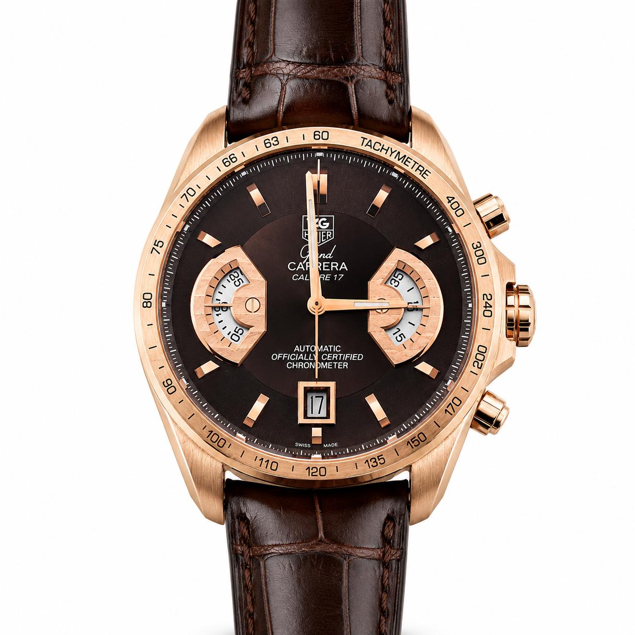 Tag Heuer Grand Carrera Gold Calibre 17 Automatic Watch CAV514C