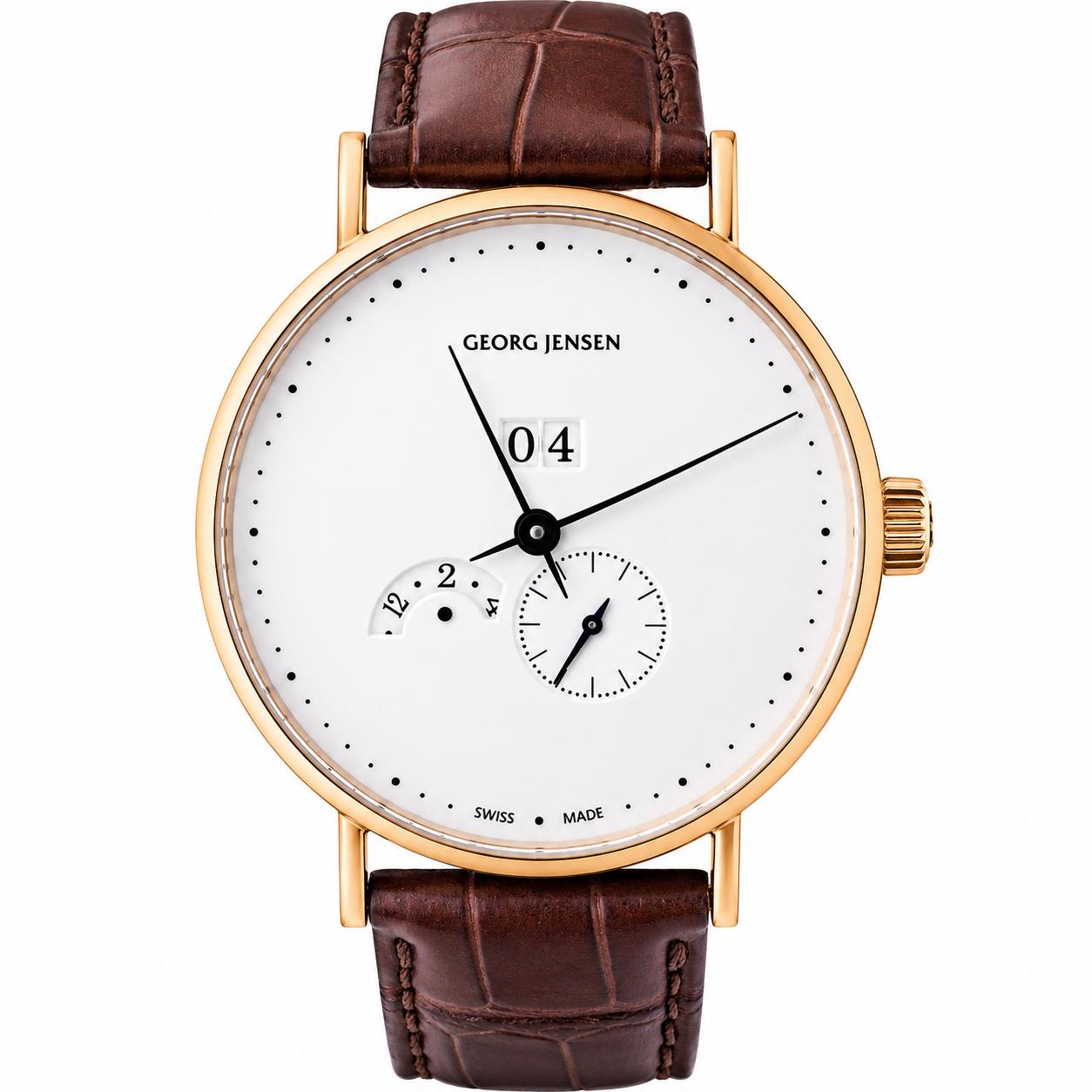 Georg Jensen Koppel 18k Gold Automatic Grand Date Annual Calendar Men's Watch 35
