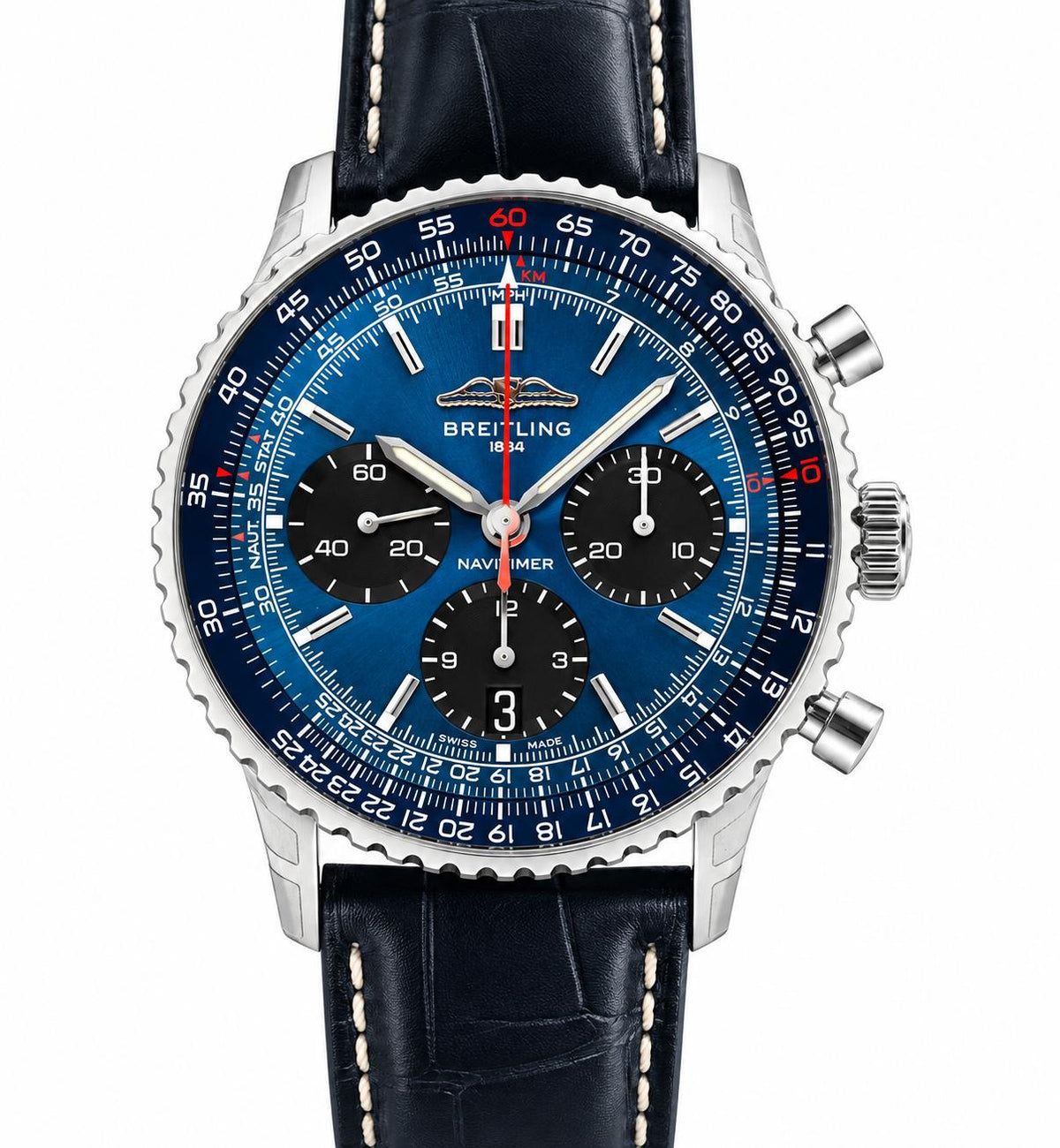 Breitling Navitimer B01 Chronograph 41 Blue Dial Steel Automatic Watch AB0139