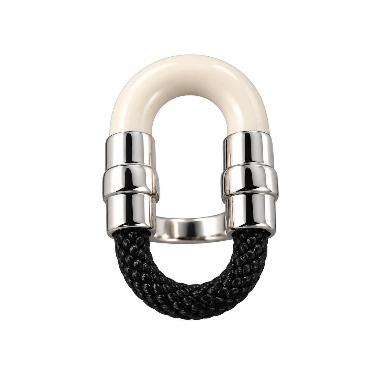 Lalique 1927 Black Crystal Silver Plated Ring 10651700