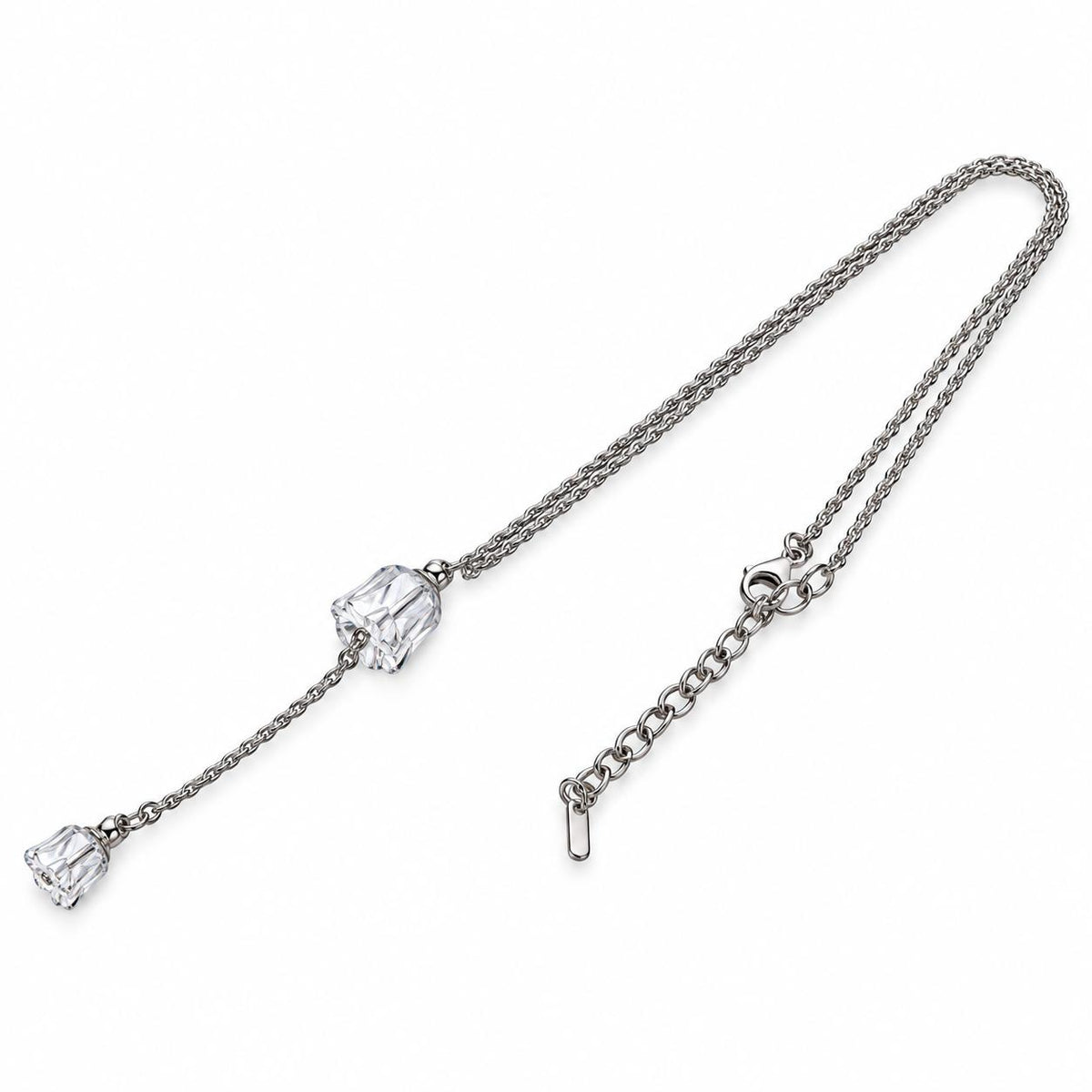 Lalique Muguet Lily of the Valley Crystal Silver Drop Pendant Necklace 10105500