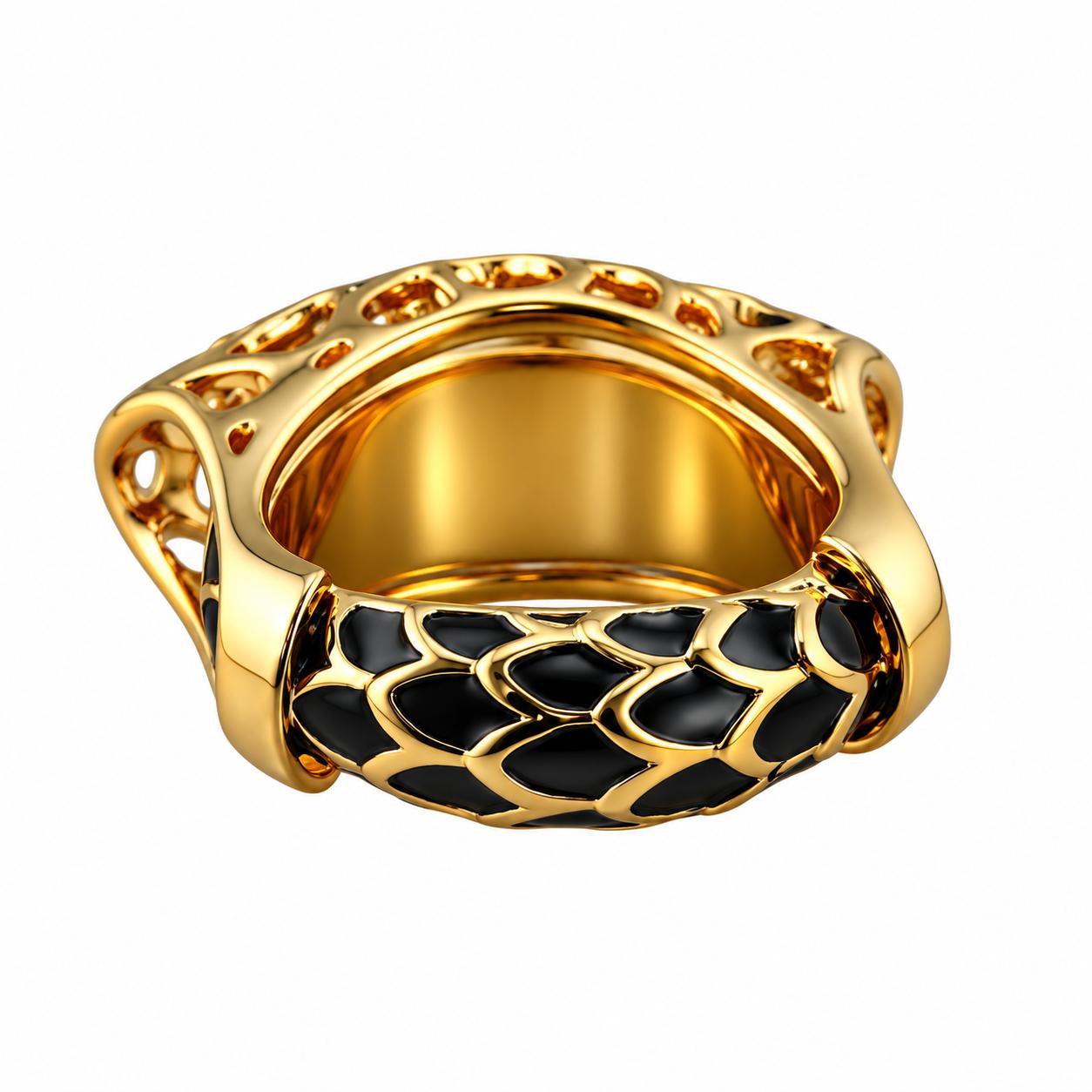 Lalique Eurydice Enamel Gold Plate Band Ring 10660800