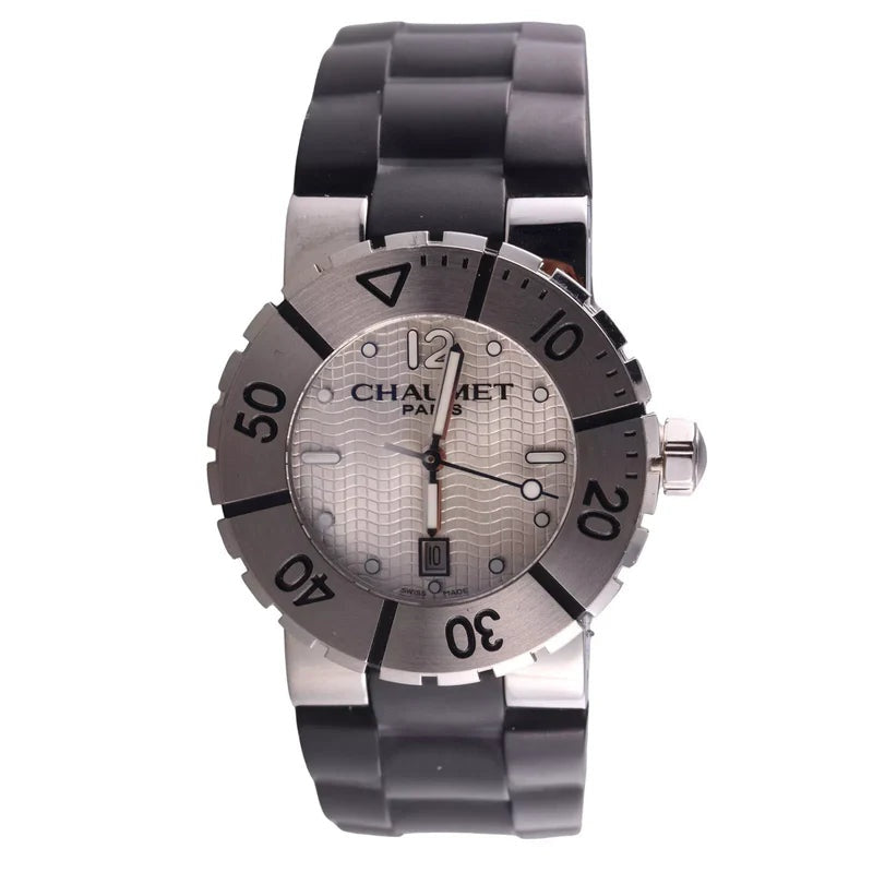 Chaumet Nada Black Rubber Stainless Steel Watch