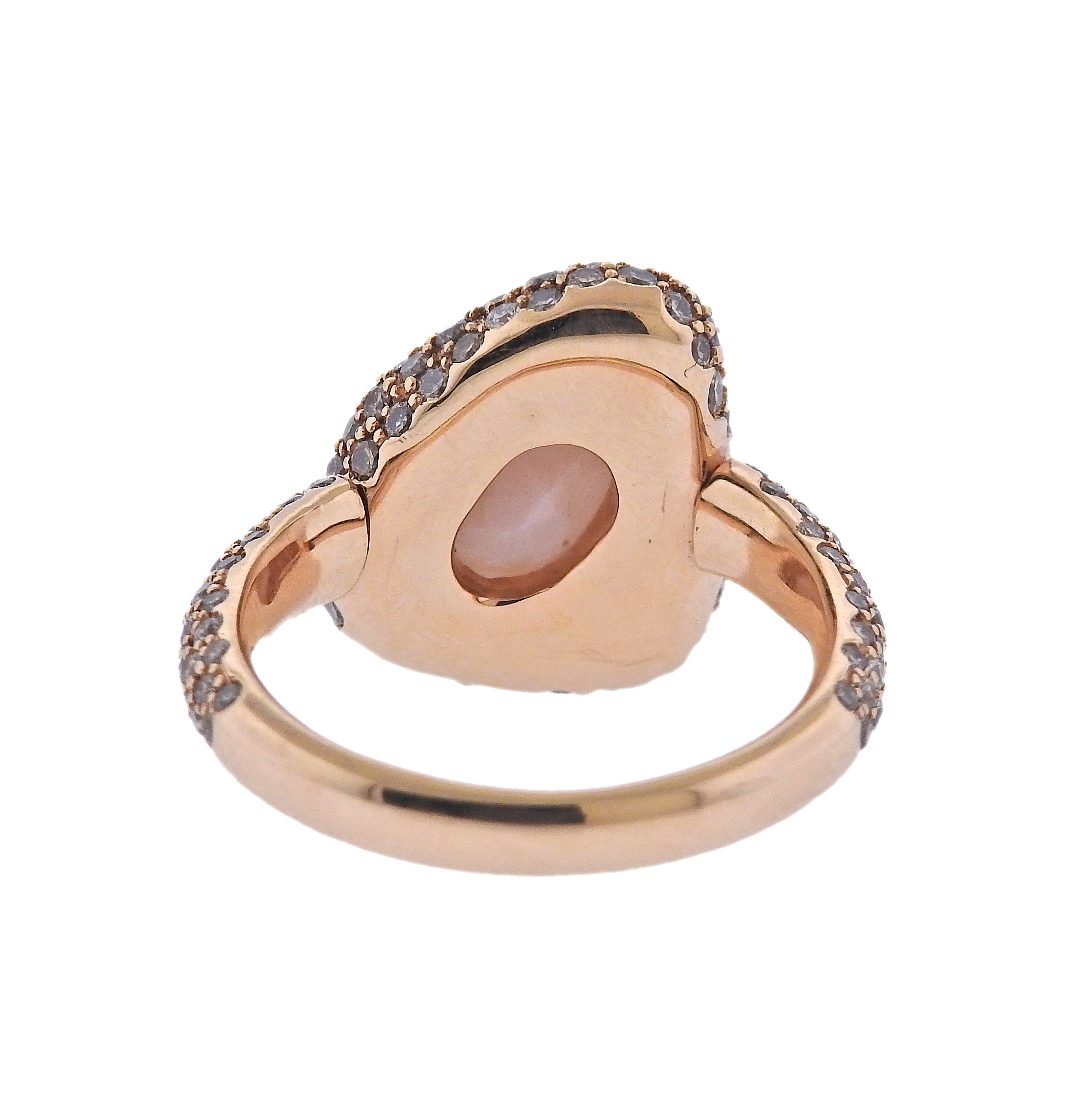 Bucherer Gold Diamond Moonstone Ring