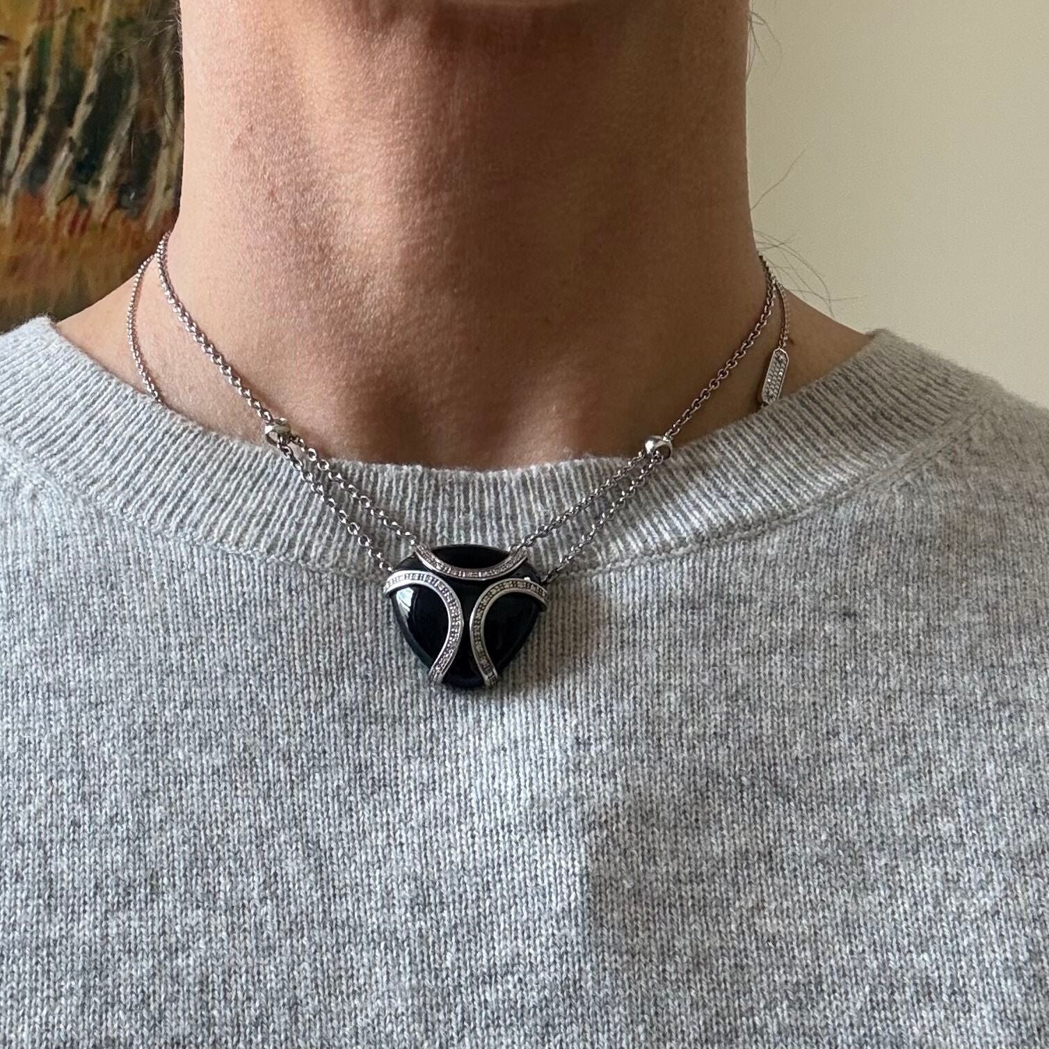 Di Modolo Spirit Black Onyx & Diamond Necklace in Sterling Silver